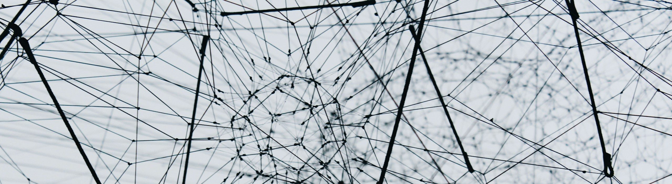 Abstract network of interconnected lines and nodes
